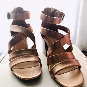 Time and Tru Bronze Strappy Sandals